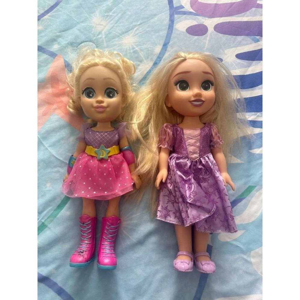 Disney Princess Rapunzel Doll and Friend Blonde Hair Purple Dress Pink Outfit
